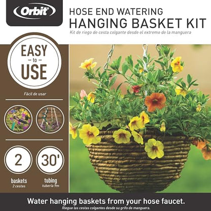 Orbit 56311 Hanging Basket Drip Irrigation Drip Watering Kit with Flex Misters - size: 1 pack, style: Without Timer