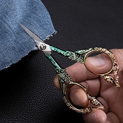 YOUGUOM Precision Embroidery Scissors, Sharp Sewing Scissors - color: Gold Green