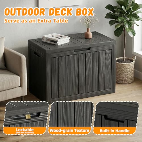 ROJIK 55Gal Outdoor Storage Box Waterproof Deck Box