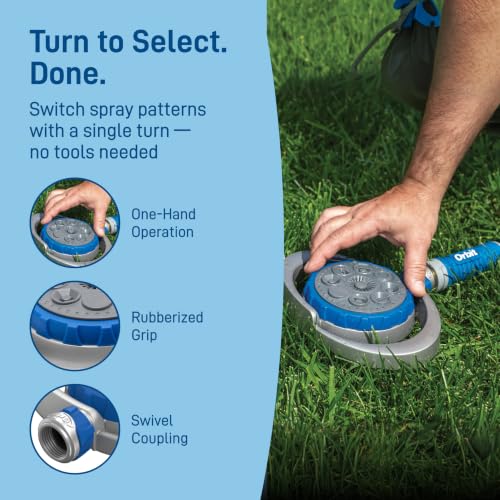 Orbit Metal 8-Pattern Turret Sprinkler, Weighted Base - 28252