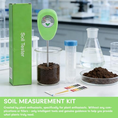 Moisture Meter for Plants, Soil Moisture Meter with pH Strips, No Battery