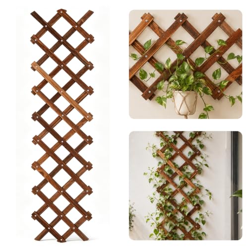 1 PCS Expandable Wood Lattice Fence Panels for Outside - size: 1 Pack