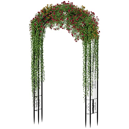 Arbuxzuy 8.5ft Metal Garden Arch Trellis for Climbing Plants - size: Large