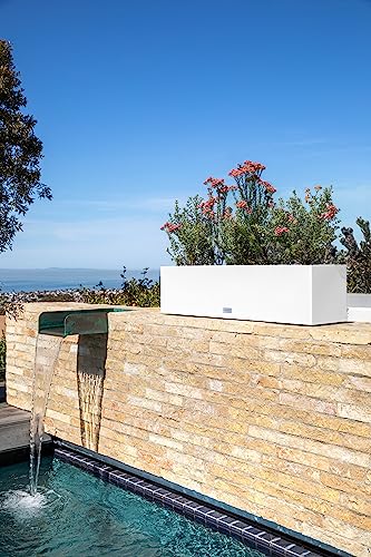 Veradek Block Series Trough Planter - Rectangular Outdoor Window Box - color: White
