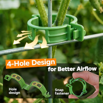 100Pcs Tomato Clips for Climbing Plants Trellis Plant Support Clips - color: Green