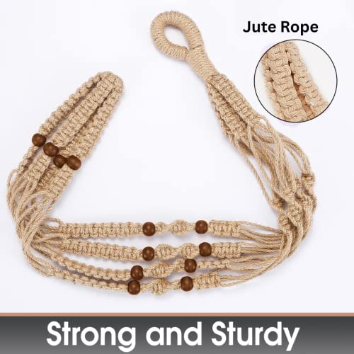 Macrame Plant Hanger Large for 12 inch Pot, Large Plant Hanger - color: Brown