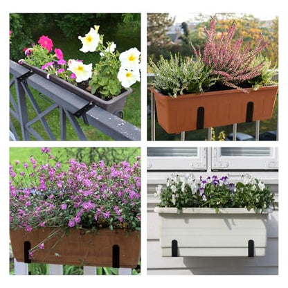 Window Box Bracket,Adjustable Planter Box Brackets,Black,2Pack - color: Black, size: 2 Pieces