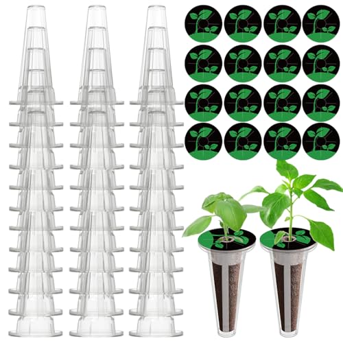 Oliz 50Pk Hydroponics Grow Baskets w/ 51 Pod Labels, Fits Most Systems