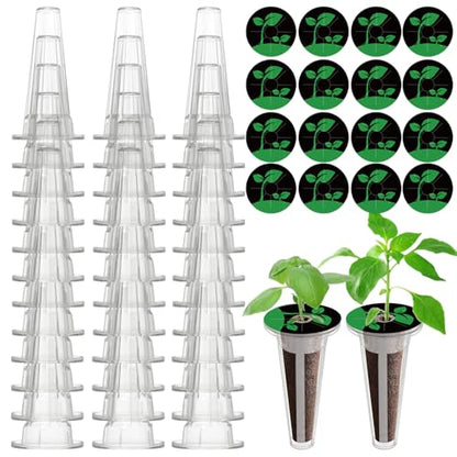 Oliz 50Pk Hydroponics Grow Baskets w/ 51 Pod Labels, Fits Most Systems