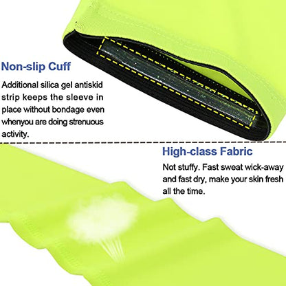 beister UV Protection Arm Sleeves for Men & Women, UPF 61+ Cooling Cover - color: Green, size: Large