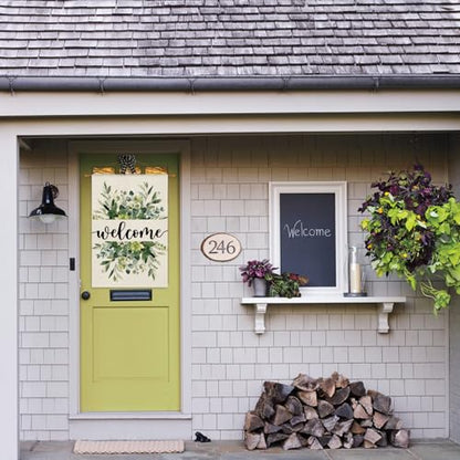 AVOIN colorlife Spring Summer Floral Welcome House Flag Outside 28x40 Inch - size: House Size-28 x 40"