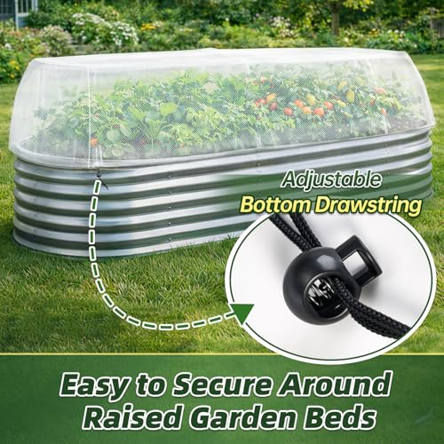 2 Pack Garden Netting for 4 x 2 x 1 FT Raised Beds