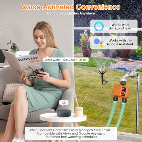 WiFi Sprinkler Timer 2 Zone, Smart Water Timer for Garden Hose Irrigation - style: 2 Outlet
