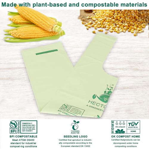 HECTOLIFE 2.6 Gallon 300 Count Compostable Bags Handle Tie - style: 2.6gallon (300count)