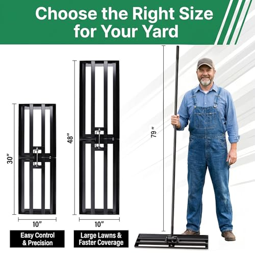 Lawn Leveling Rake, 30 x 10-Inch Heavy Duty Yard Leveler