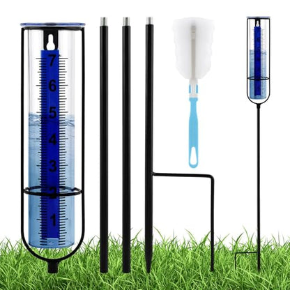 Rain Gauge Outdoor with Sponge Brush,Rain Water Meter for Yard
