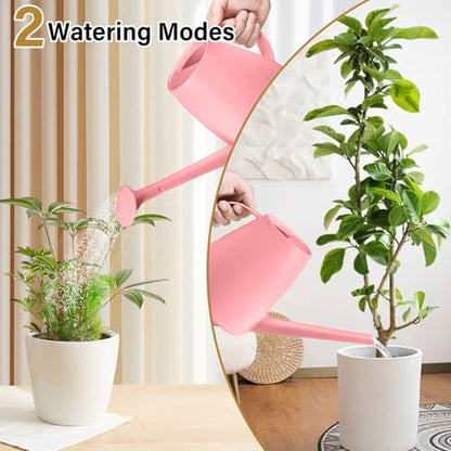 Plastic Watering Can for Home Plant Garden 1/2 Gallon Pink - color: Pink