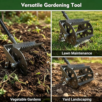 YFQDCHM 2-in-1 Heavy Duty Rotary Cultivator & Weeder Hand Tiller, 1