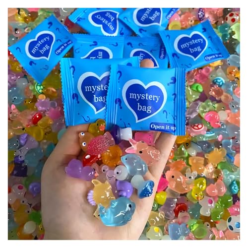 Mini Glow In The Dark Animal Resin Models, Resin Animals Mystery Bags, Individually Wrapped Blind Bags Tiny Animal Figurines, Collectible Mini Animals For Fairy Garden, DIY Crafts (50, animals) - color: Animals