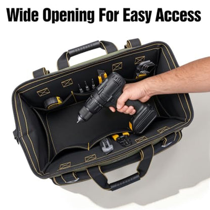 20 Inch Heavy Duty Tool Bag, 16-Pocket Tool Box Organizer, Green - color: Green, size: 20 Inch
