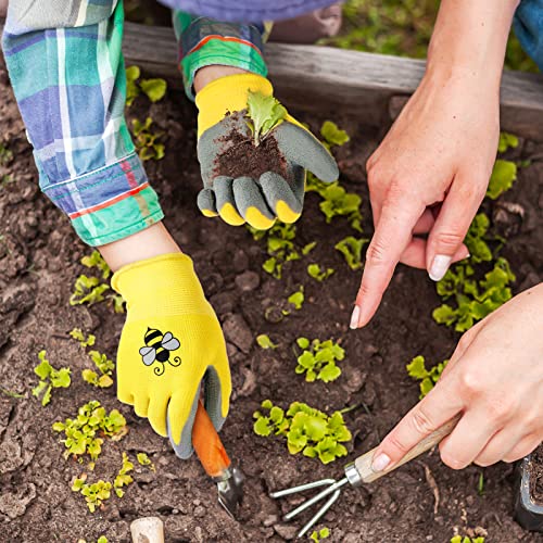 12 Pairs Kids Gardening Work Gloves (Large (Age 9-11)) - size: Large (Age 9-11)