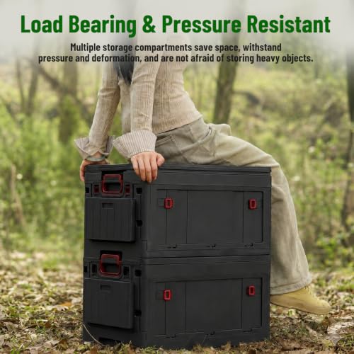 Mazatzal Multi-Purpose Camping Storage Box, 60L - color: Black Red
