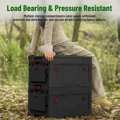 Mazatzal Multi-Purpose Camping Storage Box, 60L - color: Black Red