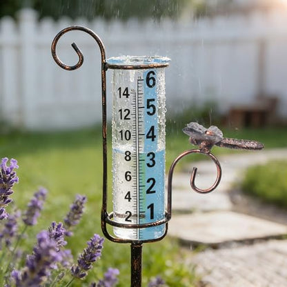 Rain Gauge Outdoor, Dragonfly Rain Gauge for Lawn, Yard and Garden - color: Dragonfly