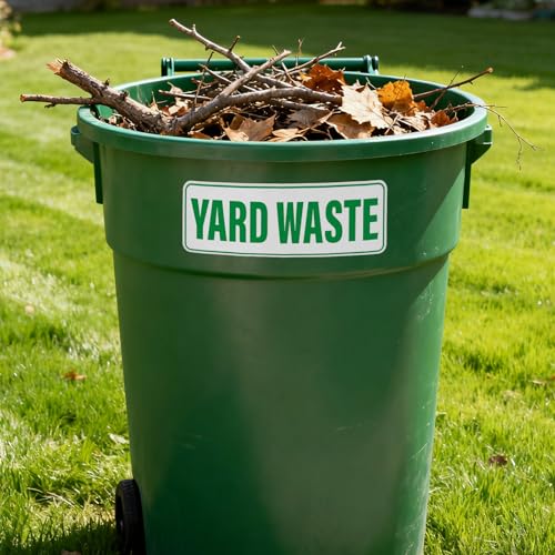 10 Pack Yard Waste Stickers 10" × 3" Self-Adhesive Waterproof Vinyl