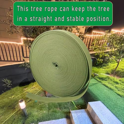 1 Roll 65.6 Feet Tree Tie for Plant Support Garden Strap 1 Inch Width Staking and Guying Material 1,800 Lbs Strength (Coffee) - color: Coffee