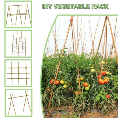 PFNRTH Bamboo Plant Stakes – 25pcs 4FT Natural Bamboo Garden Stakes