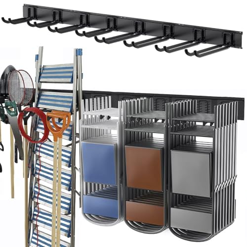 TORACK Tool Storage Rack Heavy Duty Garage Wall Mount Garden Tool Organizer - color: Black, size: 64 in
