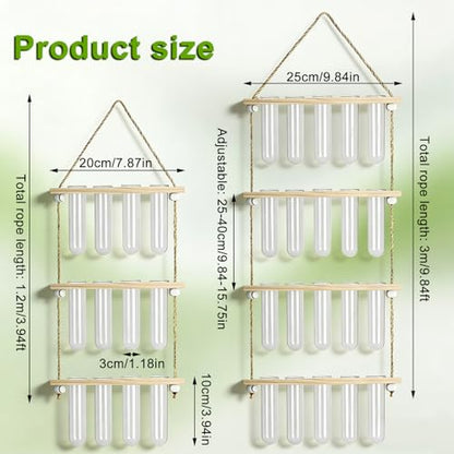 12 Tubes Hanging Plant Propagation Station,Hydroponic 3 Tiered Wall Planter