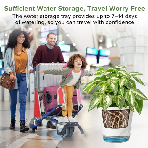 GARDIFE 2026 Upgraded Self Watering Plant Pots with Drainage Hole, 8/7/6.5/6/5.5/5/4 Inch Flower Planting Containers for House Plants, African Violet, Flowers, Cactus (White, 8+7+6.5+6+5.5+5+4 inch) - color: 8-white-upgraded, size: 8+7+6.5+6+5.5+5+4 inch