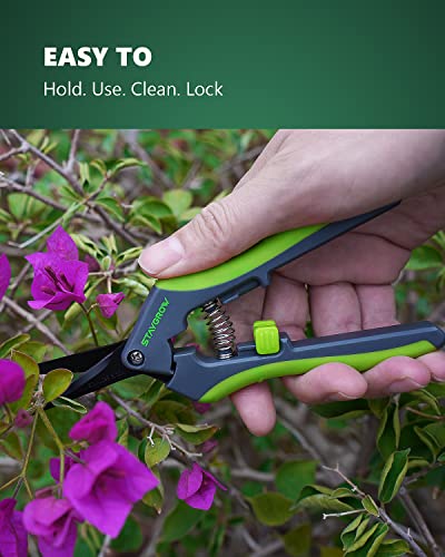 6.5" Pruning Shears for Gardening, Sharp Plant Trimming Scissors - size: 6.5 Inch Curved