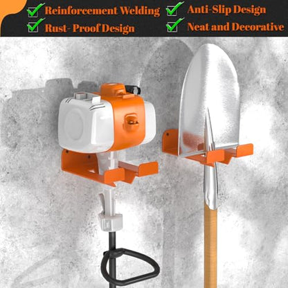 Wall-Mounted Weed Wacker Hanger, Garage Tool Organizer, 1 Pack Orange - color: Orange-1Pcs