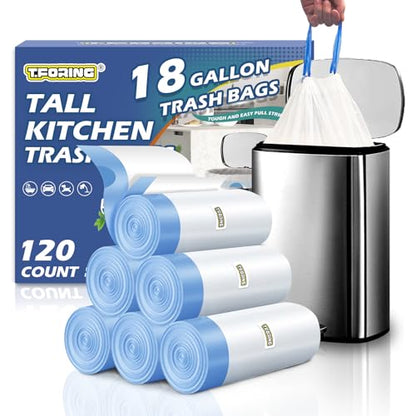 18 Gallon Trash Compactor Bags with Drawstring, 1.7 Mil, 120 Count - color: 18gal-120