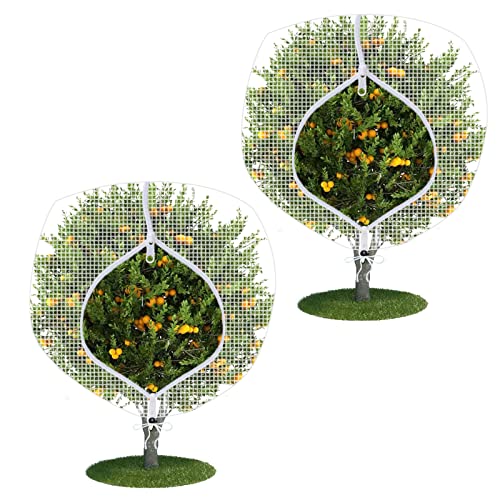 FONUNO Fruit Tree Netting with Zipper Birds Netting for Fruit Trees, White - color: White, size: 10 x 13 feet - 2 Pack
