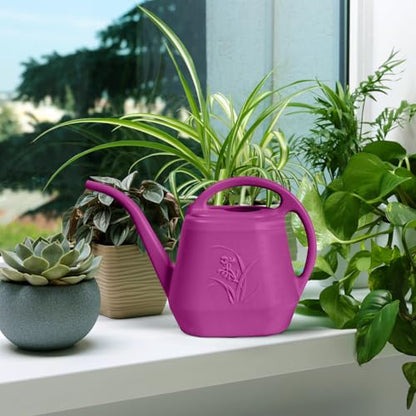 Hand Watering Can - for Home Plant Garden - 1 Gallon - Rose Red - color: Rose Red