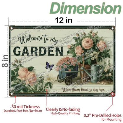 12x8″ Welcome to My Garden Sign, Garden Decor for Outside, 2681 - style: Welcome Garden