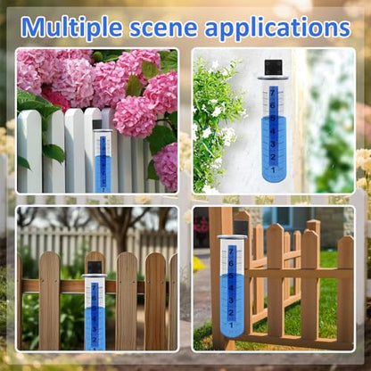 TBWHL 7" Outdoor Rain Gauge with Stainless Steel Bracket for Garden Yard - color: Black