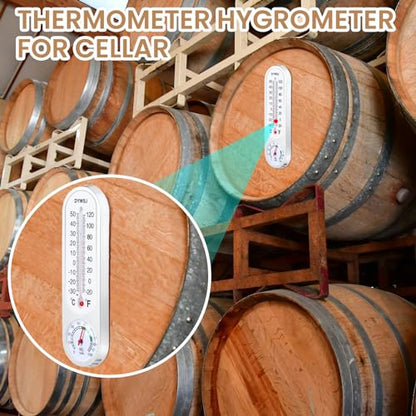 10 Pcs Indoor Outdoor Thermometer Hygrometer for Wall with ℃/℉