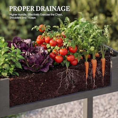 DUMOS 48x24x30 Inch Raised Garden Bed, Elevated Wood Planter Box with Legs - color: Gray, size: 48"D x 24"W x 30"H