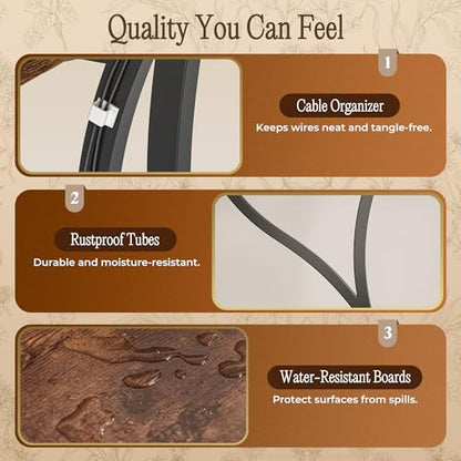 PRAISUN 51 Inch Plant Stand with Grow Lights, 8 Tiered Indoor Plant Shelf - color: Rustic Brown
