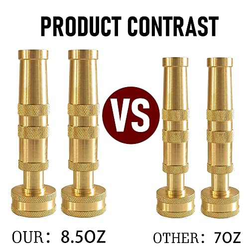Hourleey Adjustable Twist Hose Nozzle, 4" Heavy-Duty Brass Hose Nozzle with 8 Garden Hose Rubber Washers (4 Pack) - size: 4 Inch Nozzle Twist 4Pack