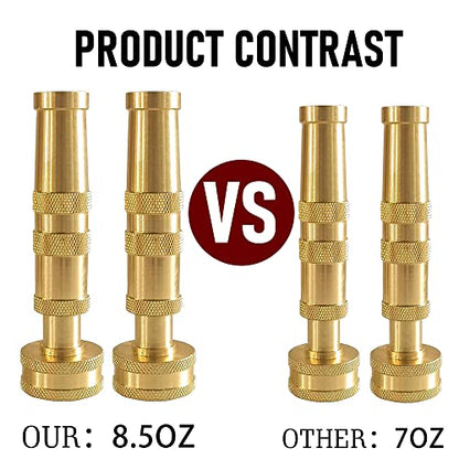 Hourleey Adjustable Twist Hose Nozzle, 4" Heavy-Duty Brass Hose Nozzle with 8 Garden Hose Rubber Washers (4 Pack) - size: 4 Inch Nozzle Twist 4Pack