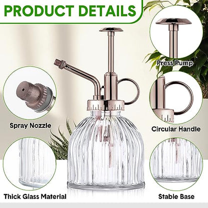 Maxdot 12Pcs Glass Plant Mister Spray Bottle 220ml, Mixed Sprayer - color: Mixed Sprayer