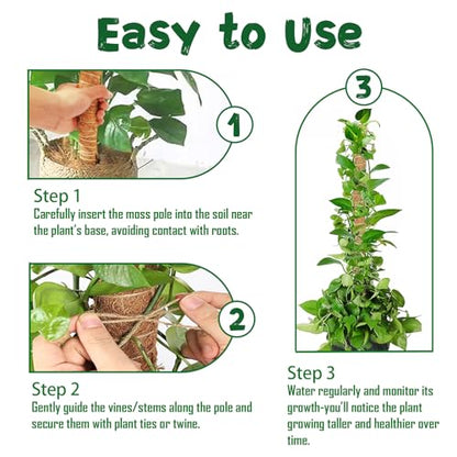 2 Pack 27.56-Inch Bendable Moss Poles for Monstera and Climbing Plants - size: 2 Pack - 70cm
