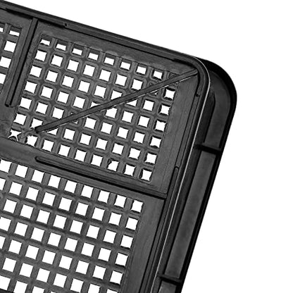MOUYAT 14 Pack 15 x12 Inch Seed Starter Trays, Plastic Mesh Bottom Growing Trays, Plant Germination Trays for Microgreens, Soil Blocks, Wheatgrass, Hydroponic and Fodder Systems, Black