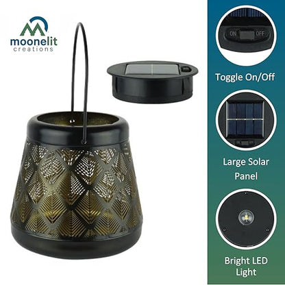 MCSSLNT Solar LED Stake Lantern with Shepherd Hook, Waterproof Solar-Powered Lighting, Decor for Gardens, Pathways & Patios - style: Lantern With Shepherd Hook